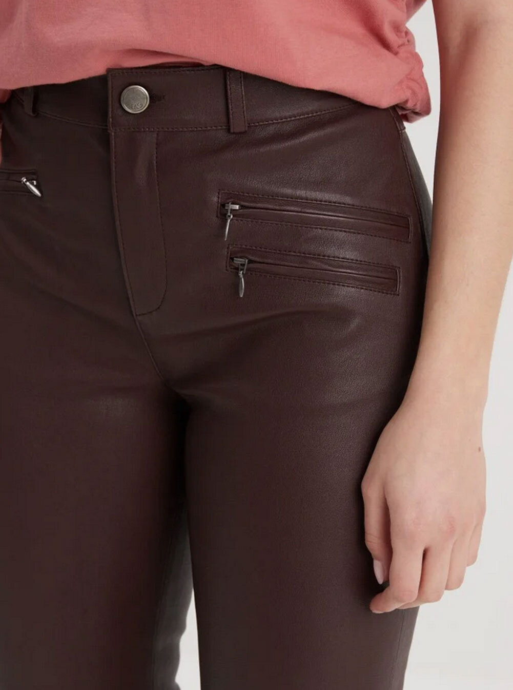 Vêtement en cuir Pantalon cuir marron