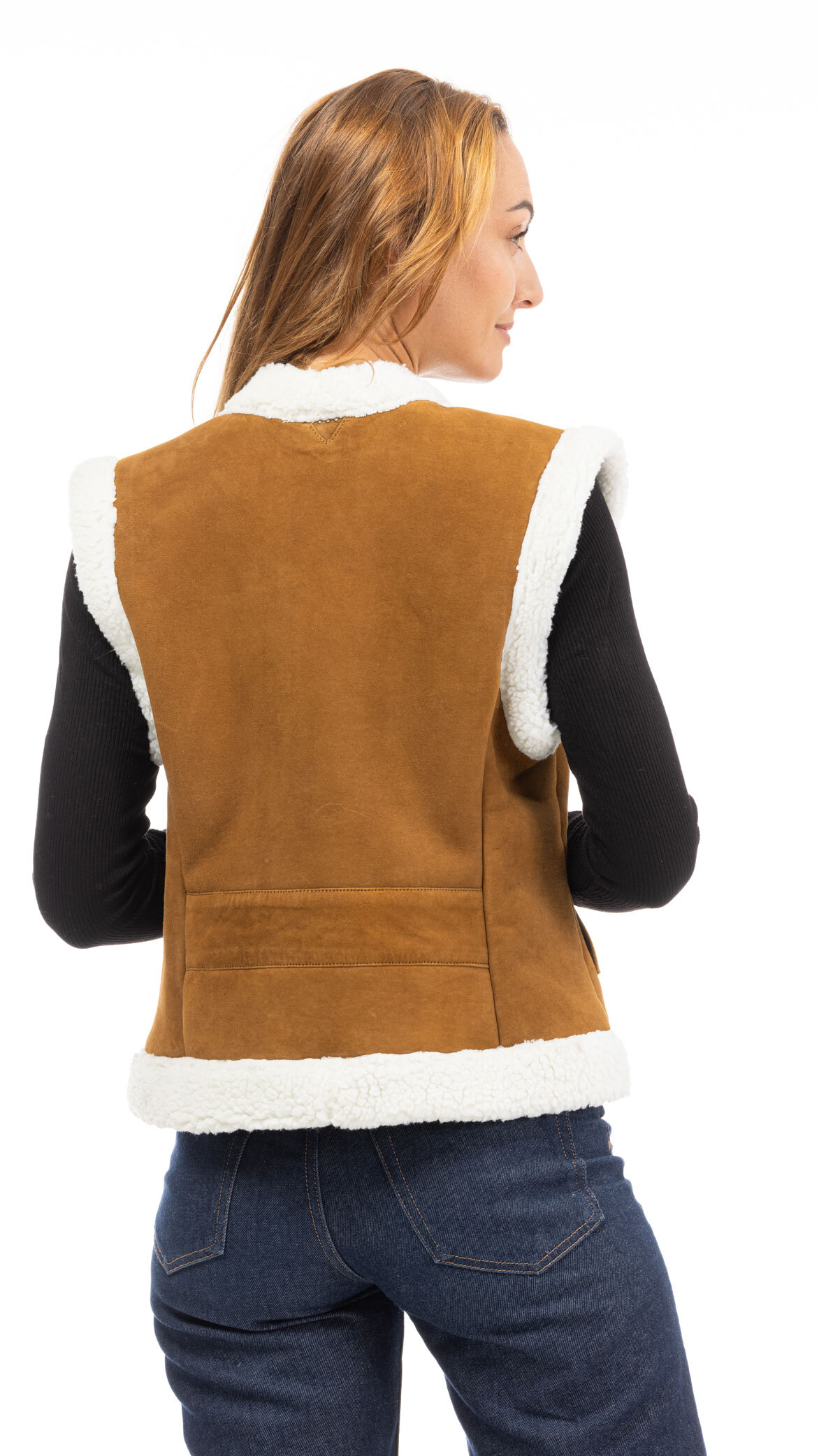 Vêtement en cuir Gilets cuir & fourrure  cognac