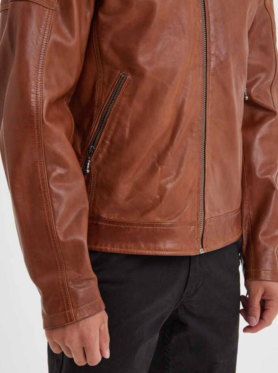 Vêtement en cuir Vestes & Trois Quart cuir cognac