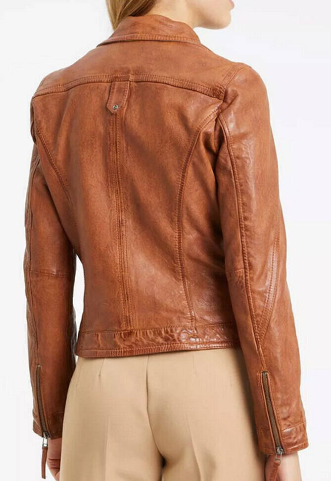 Vêtement en cuir Vestes cuir cognac