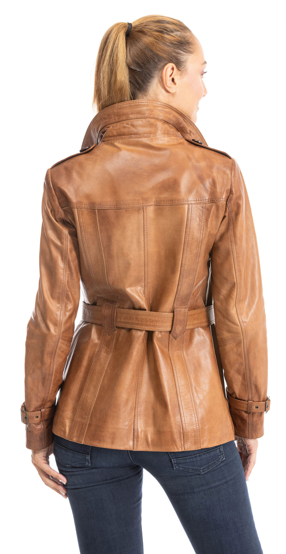 Vêtement en cuir Vestes cuir cognac