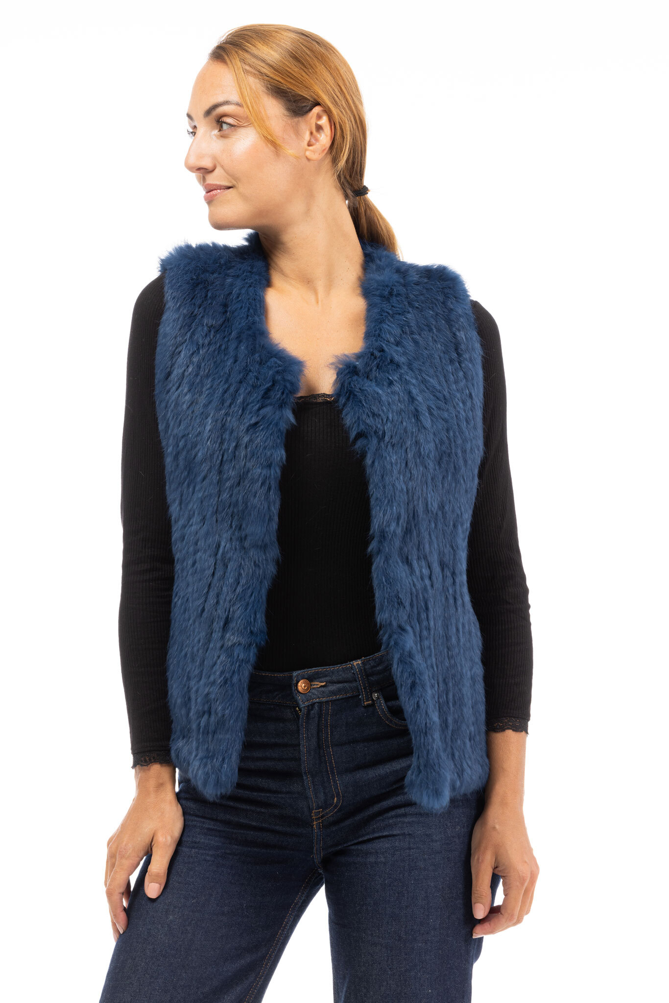 Vêtement en cuir Gilets cuir & fourrure  bleu