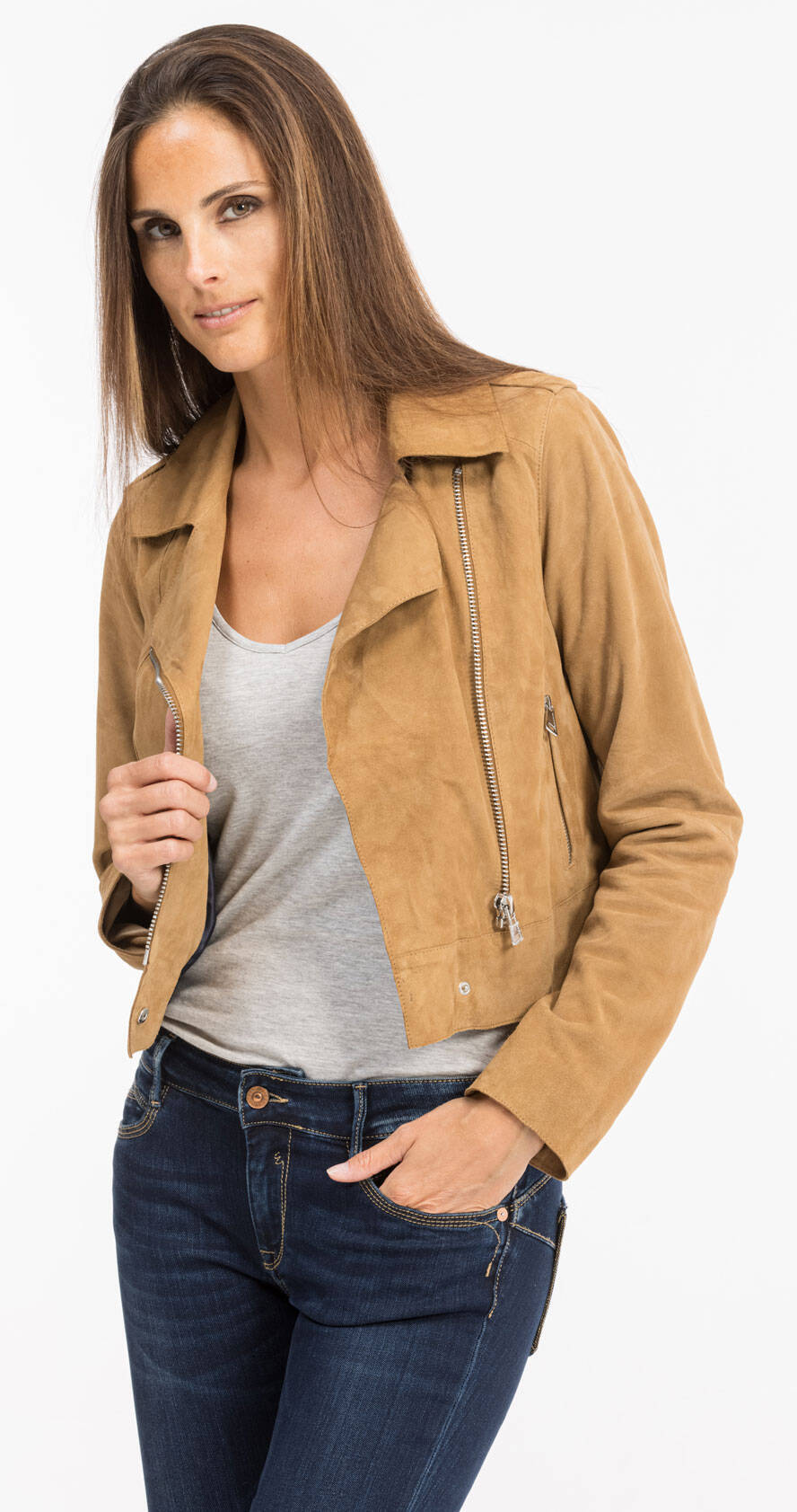 Vêtement en cuir Les bonnes affaires Femme beige