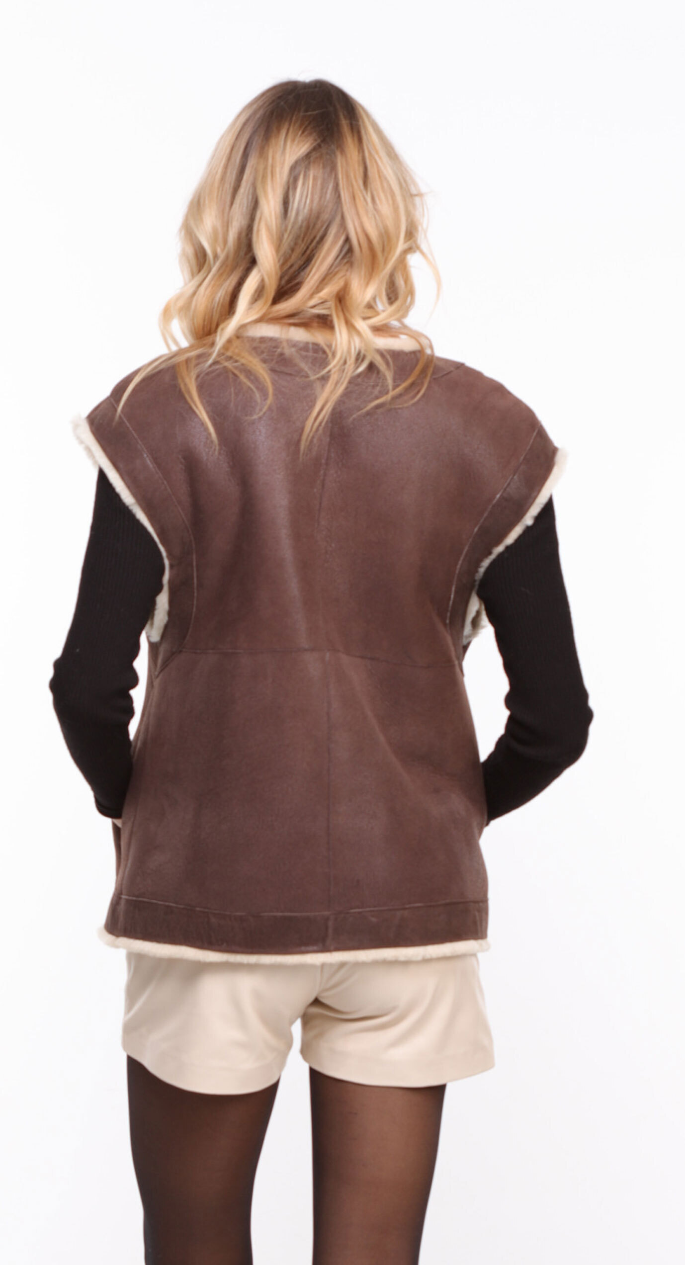 Vêtement en cuir Gilets cuir & fourrure  marron