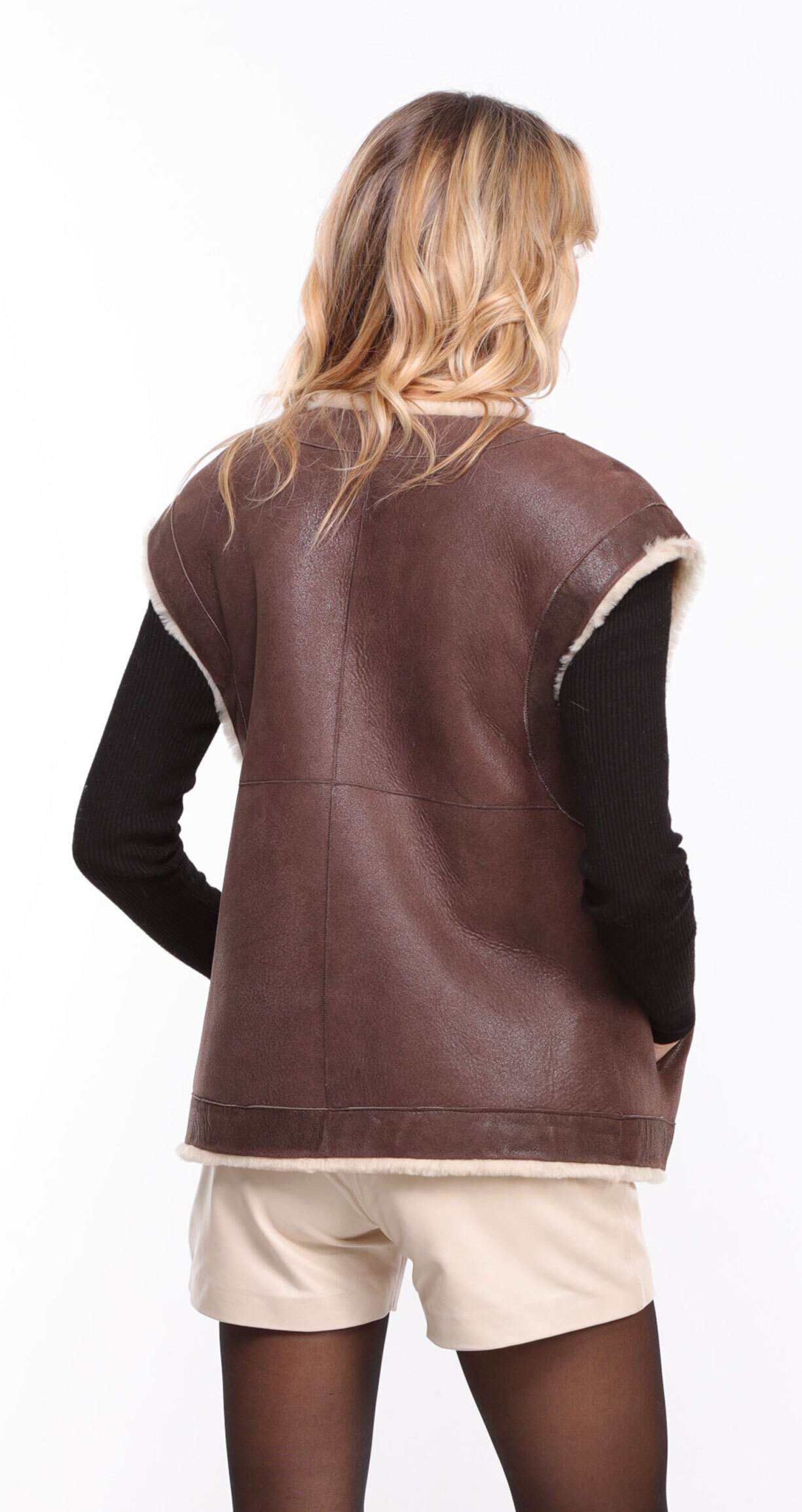 Vêtement en cuir Gilets cuir & fourrure  marron