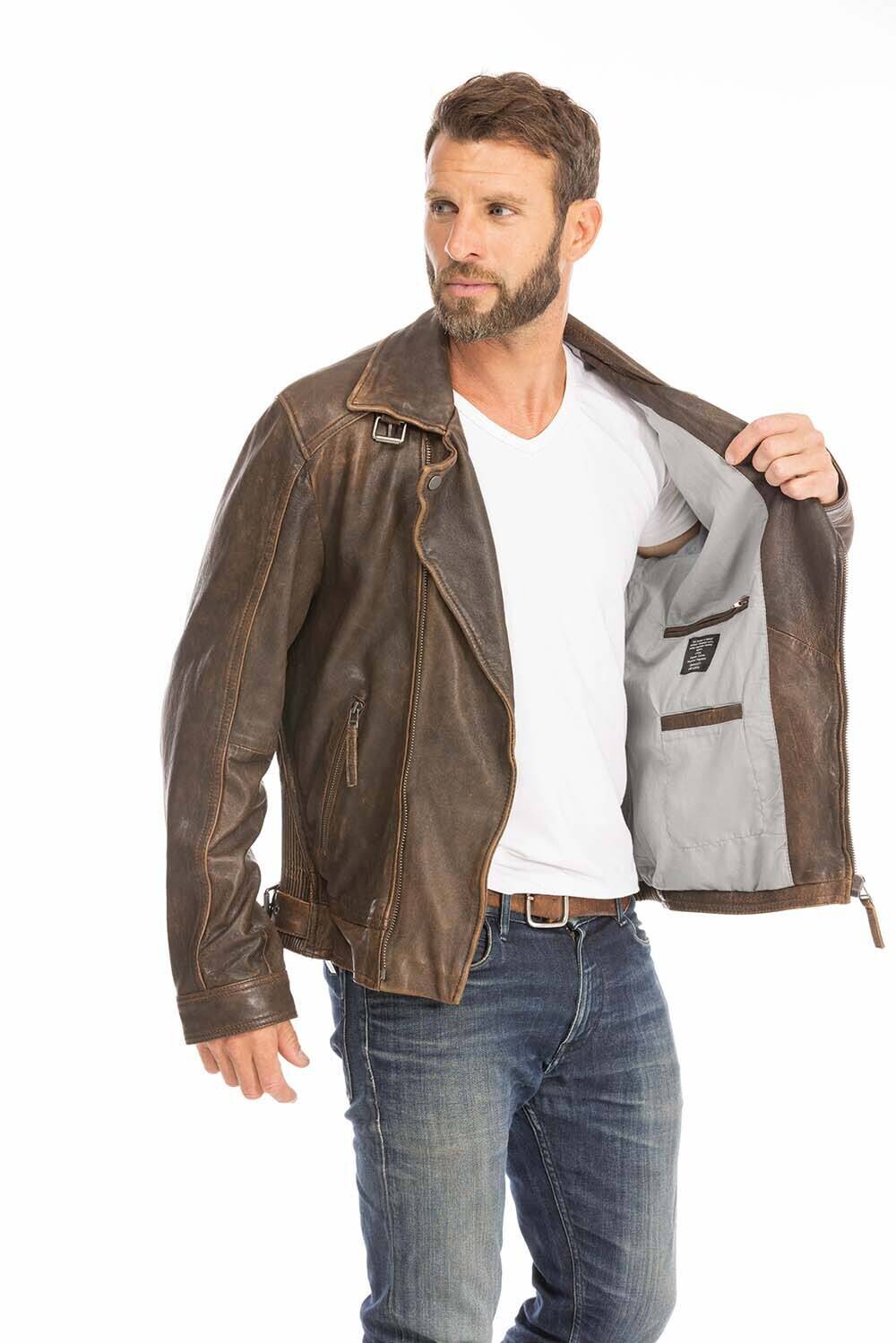 Blouson discount cuir vieilli