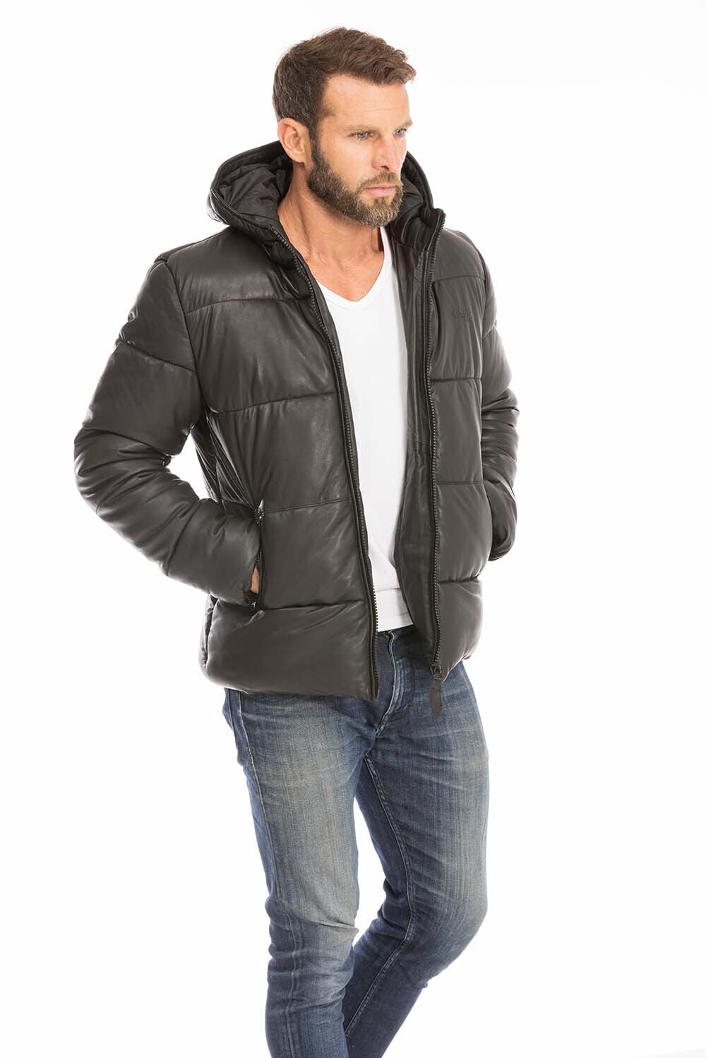 Blouson cuir schott discount capuche