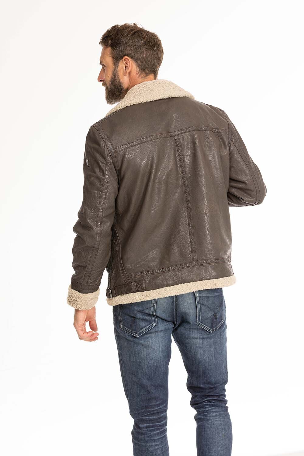 Blouson cuir hiver online homme