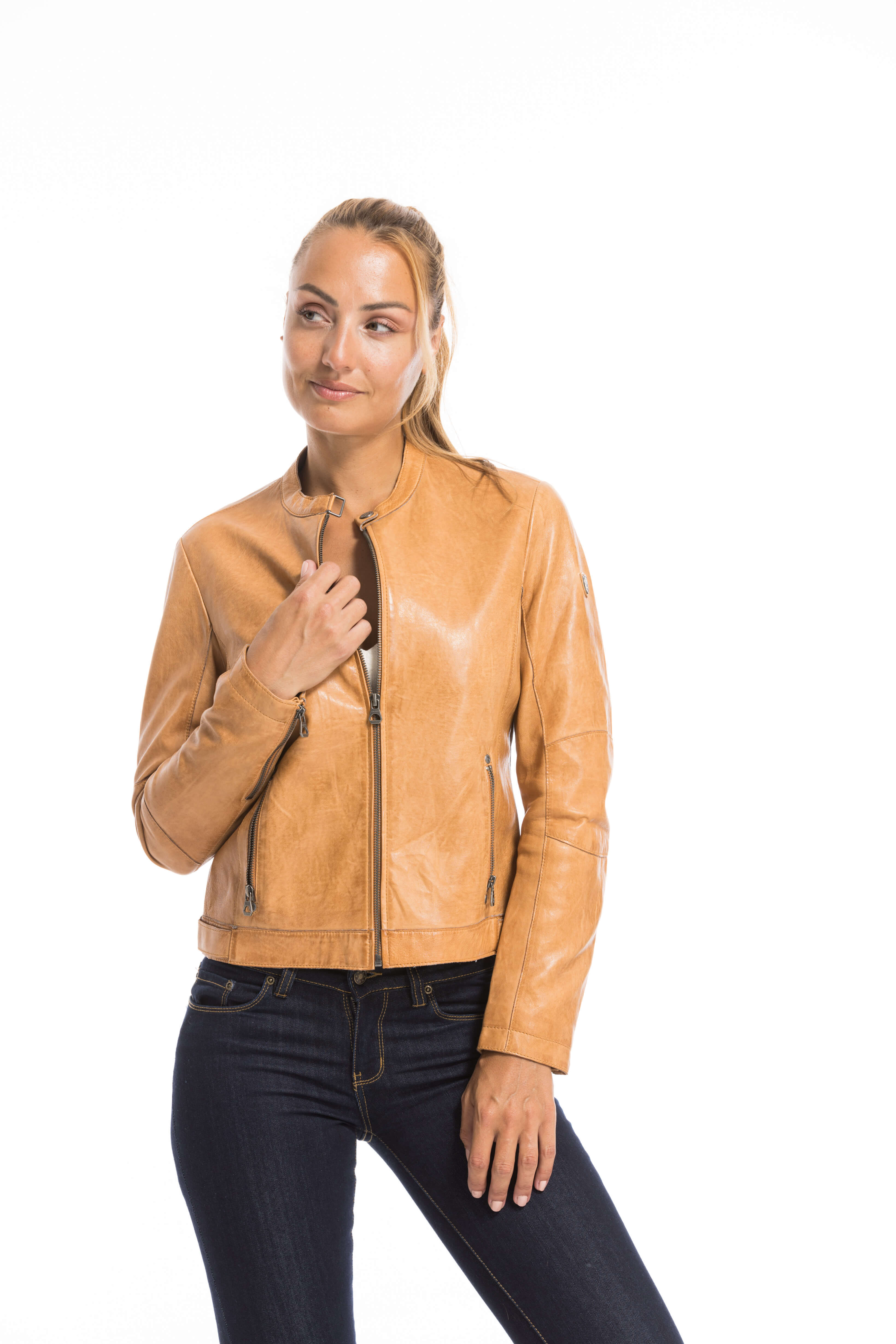 Veste en best sale cuir femme camel