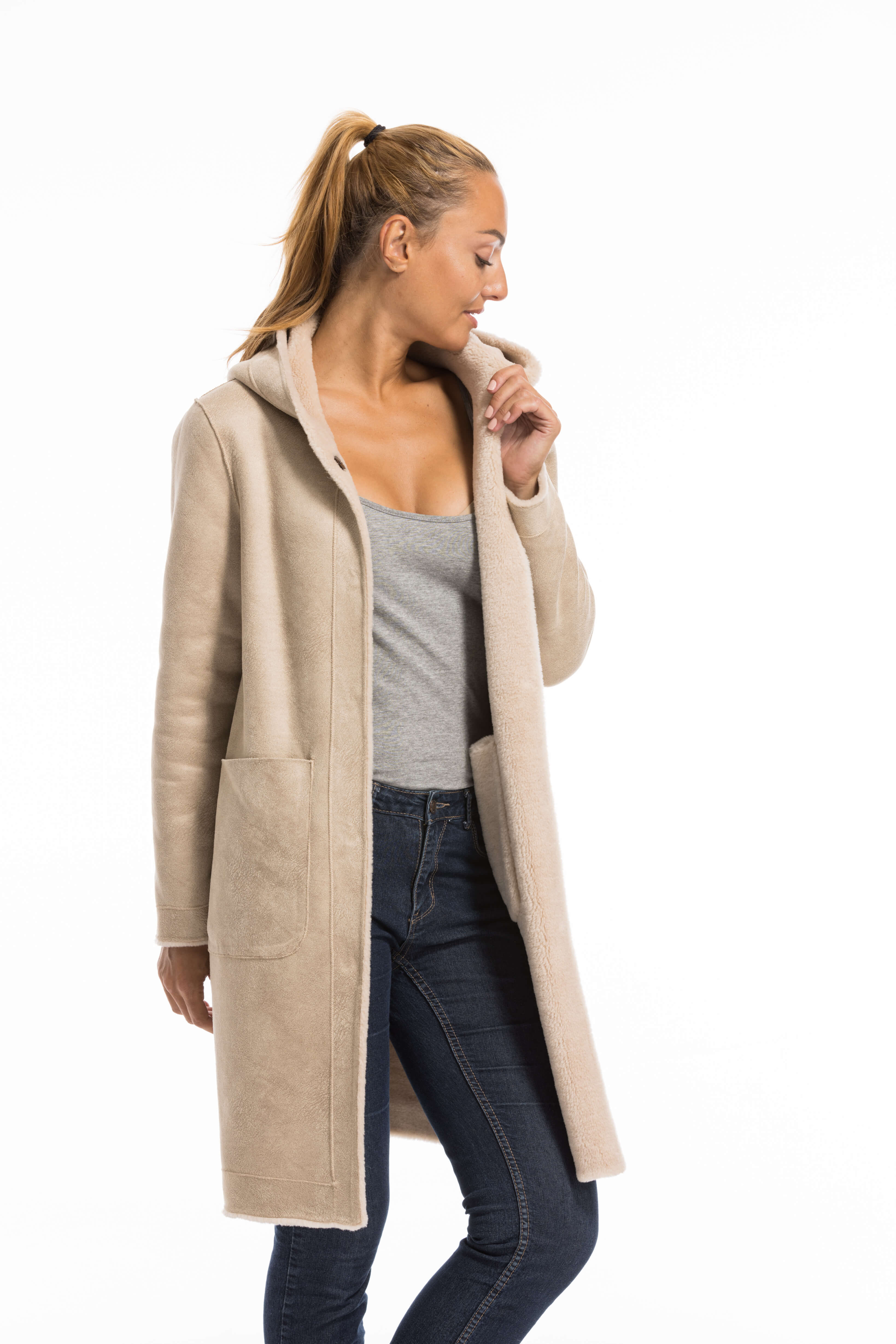 Vêtement en cuir Manteaux cuir beige