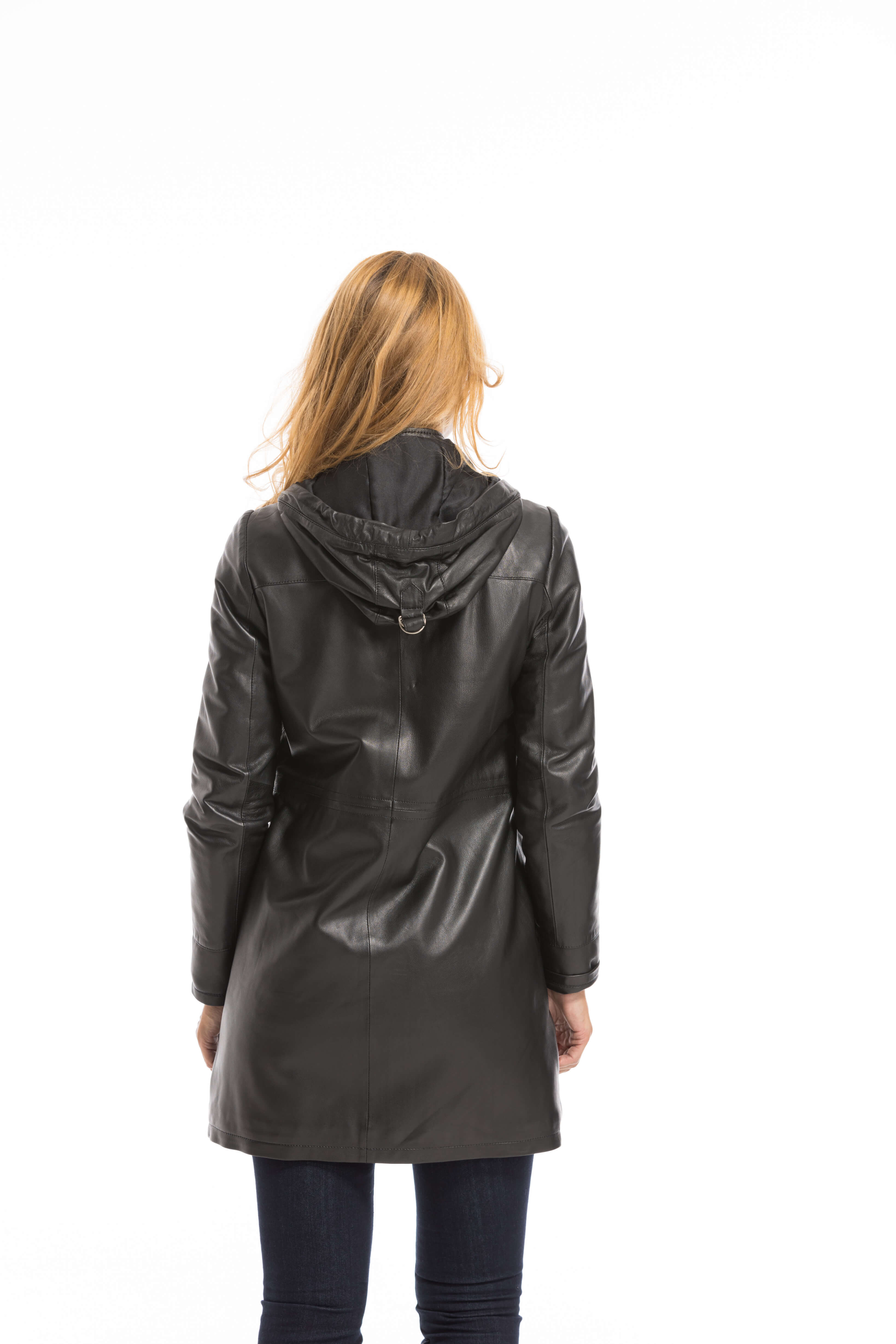 Parka en cuir online femme