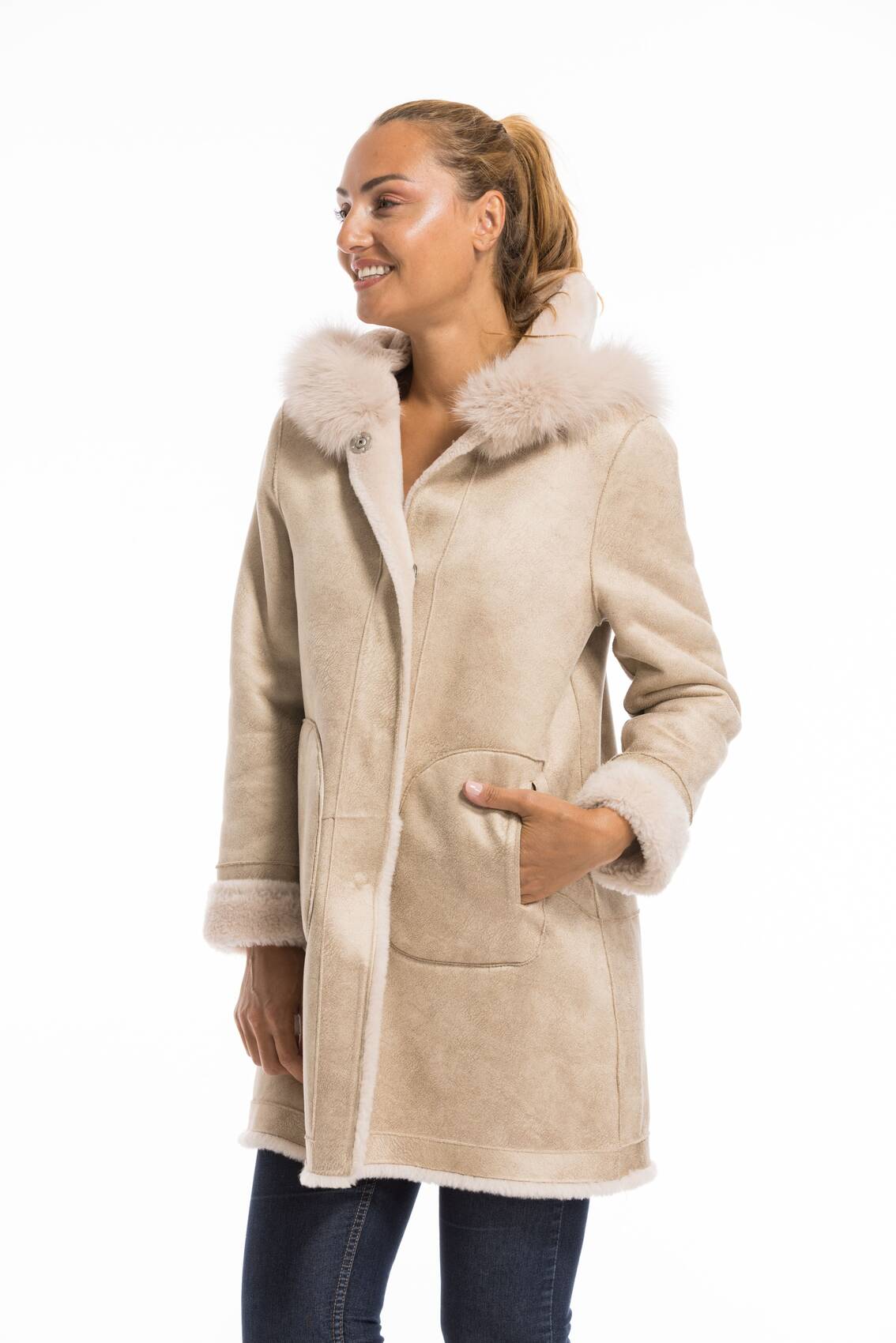 Vêtement en cuir Manteaux cuir beige