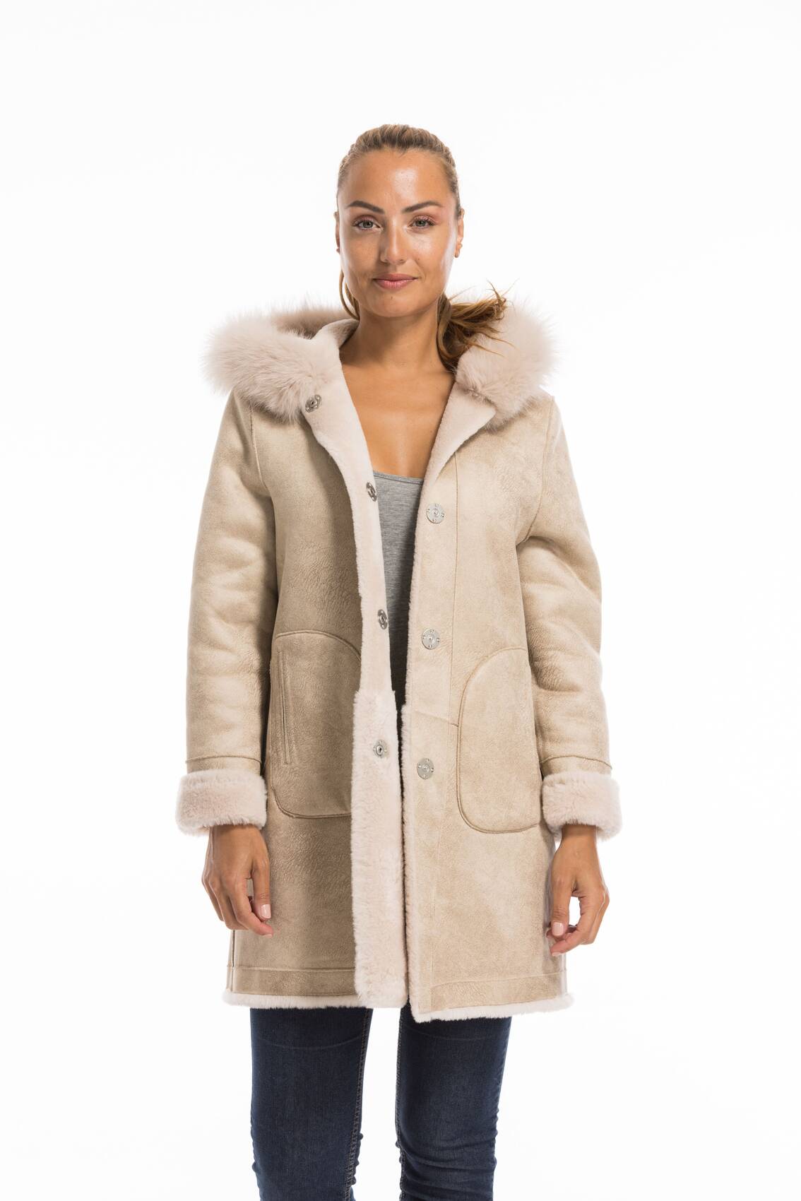 Vêtement en cuir Manteaux cuir beige