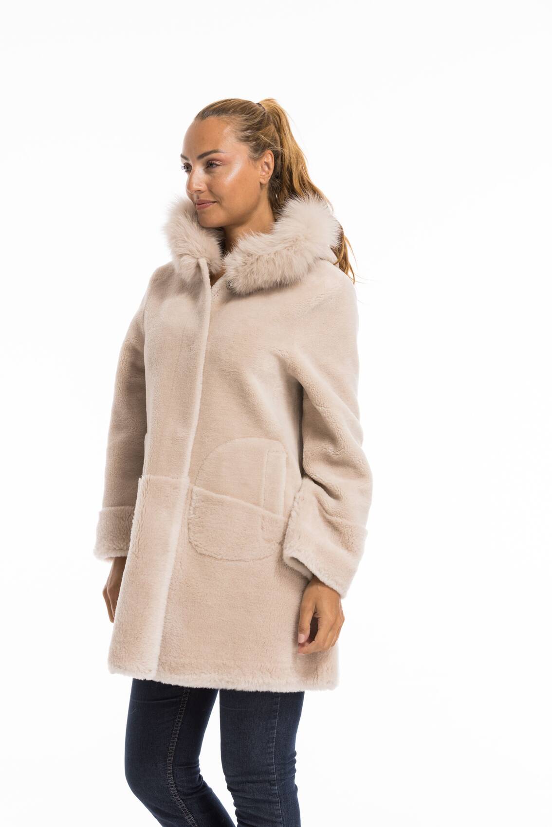 Vêtement en cuir Manteaux cuir beige