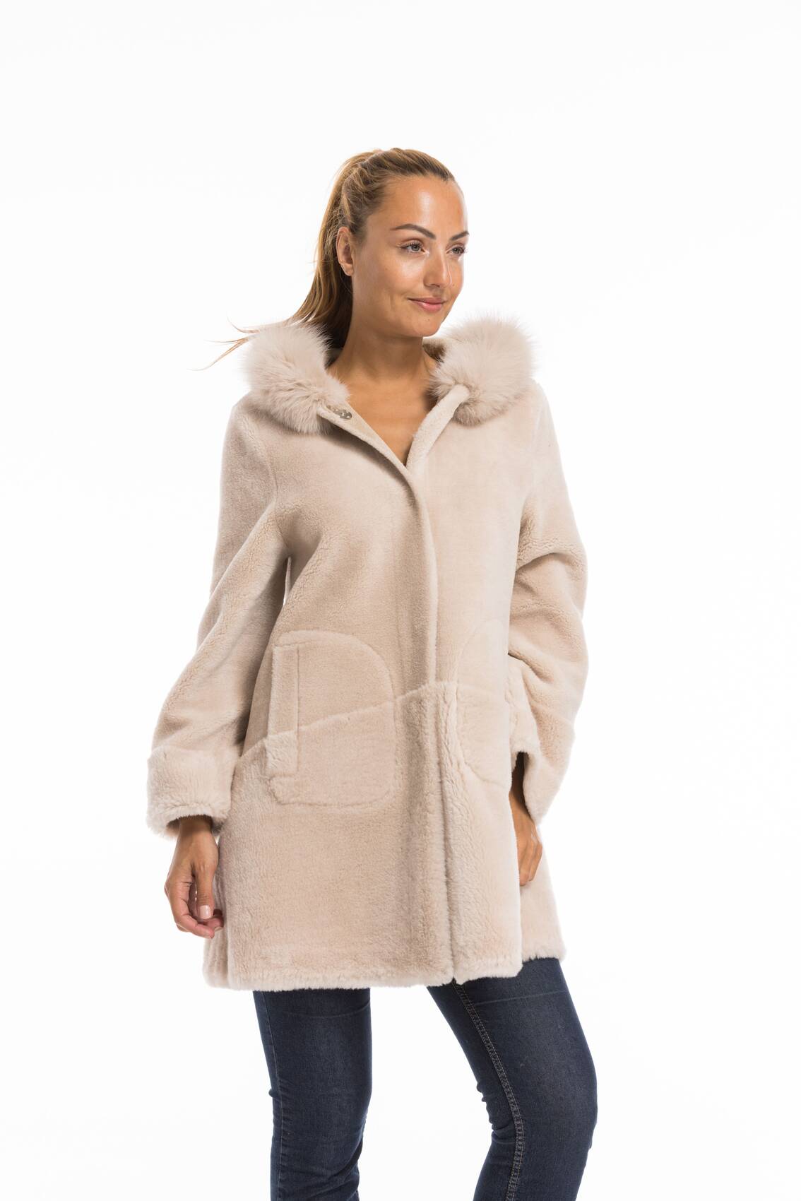 Vêtement en cuir Manteaux cuir beige