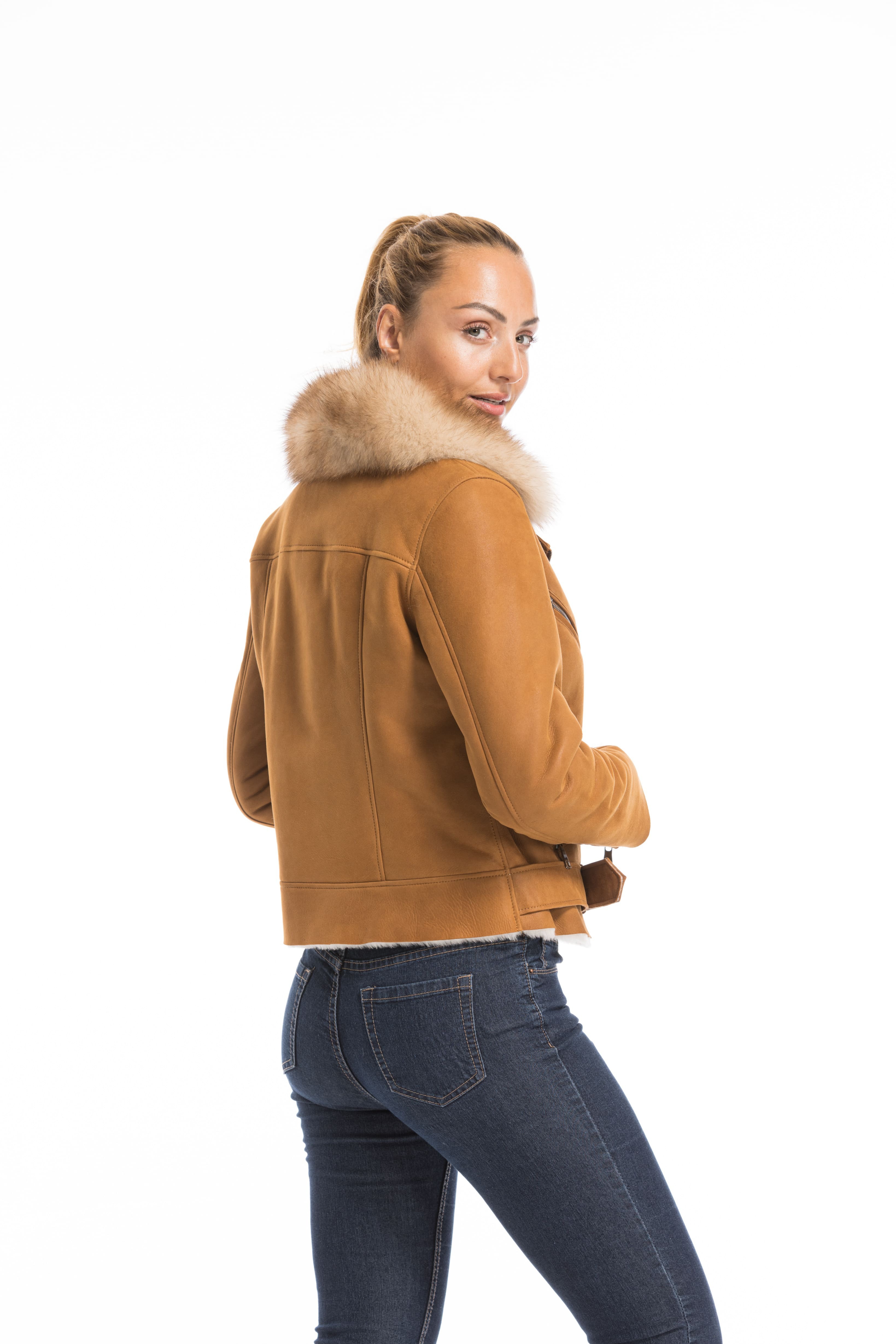 Vêtement en cuir Blousons cuir camel