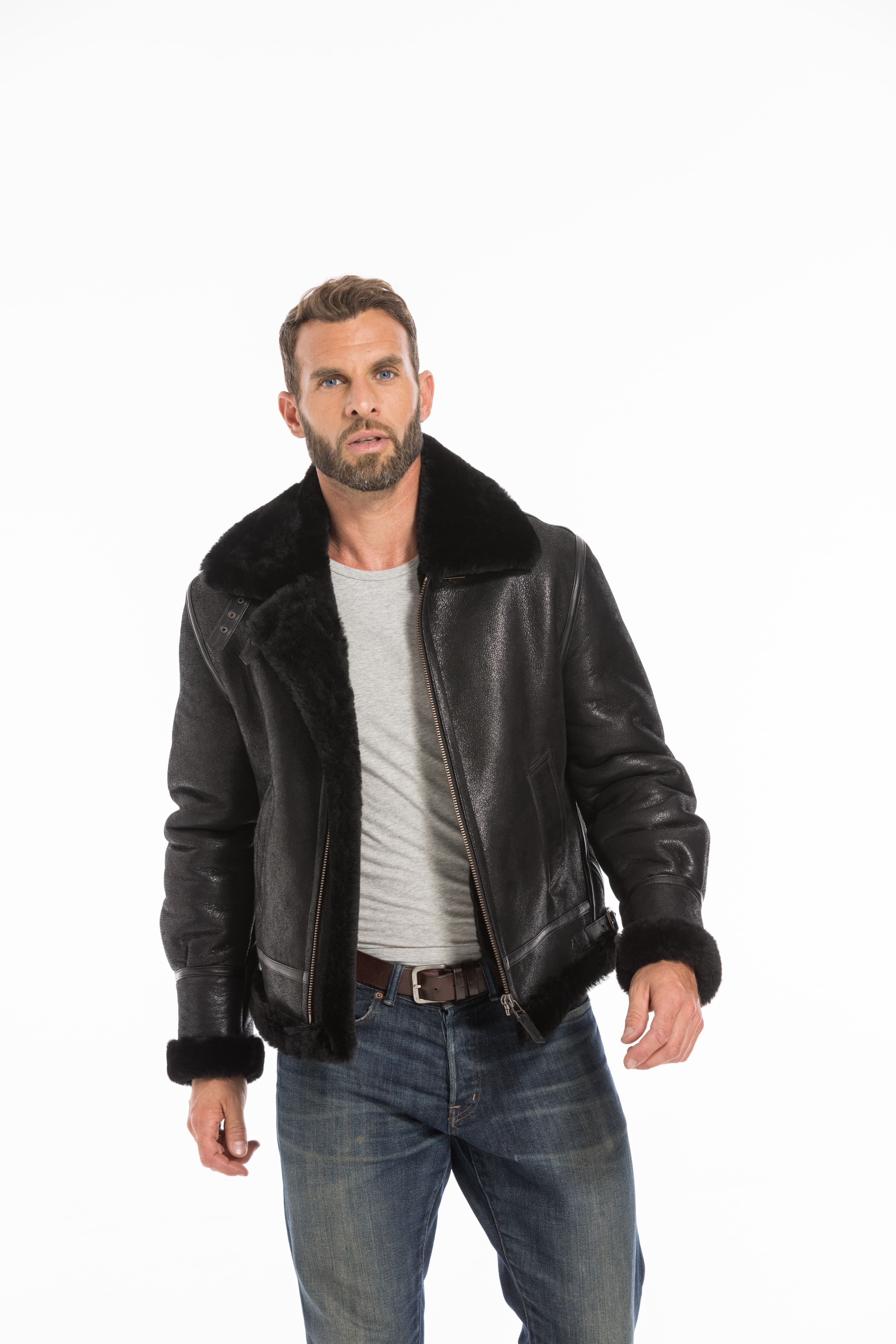 Blouson bombardier noir online homme