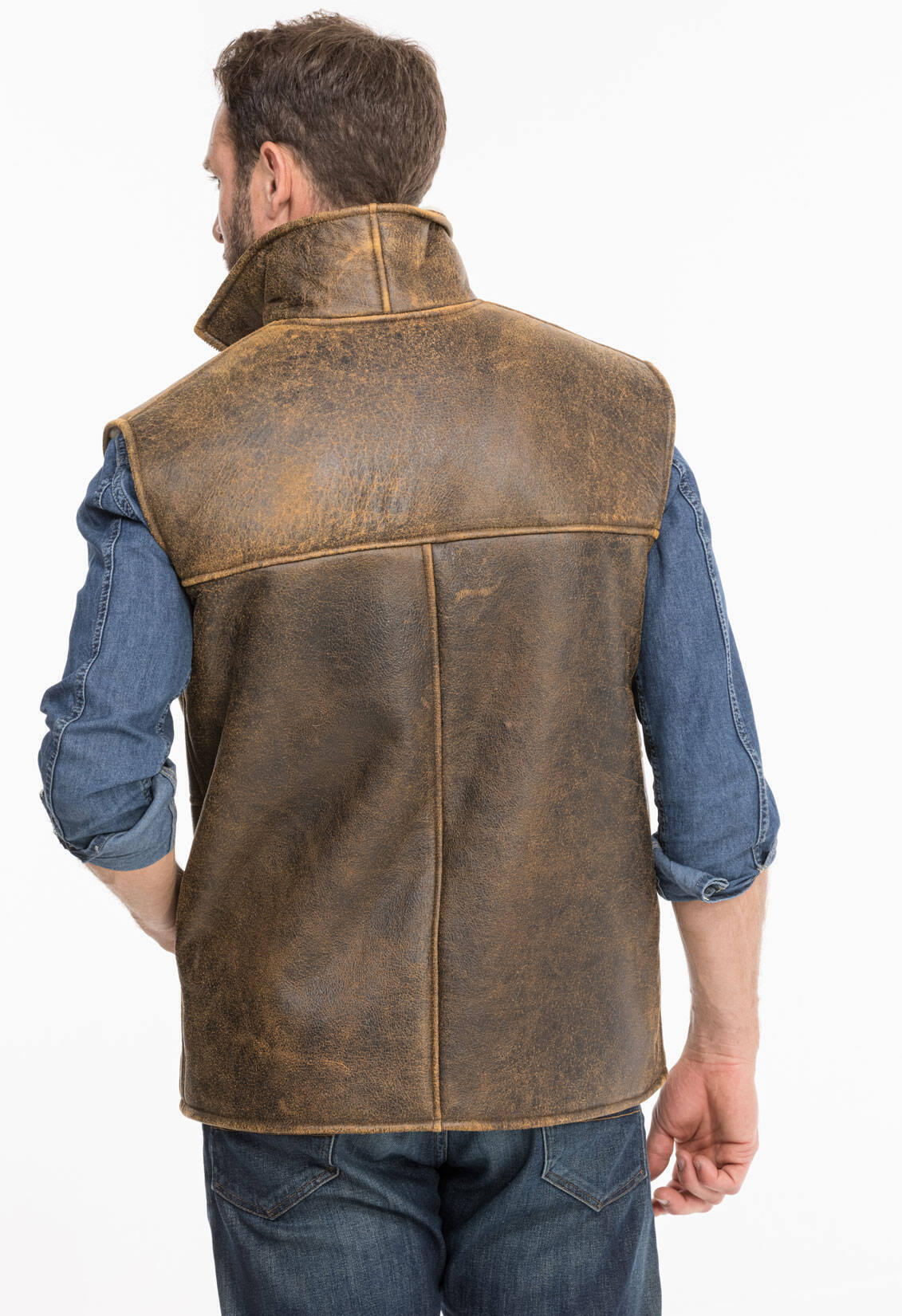 Vêtement en cuir Gilets Cuir & Textile marron