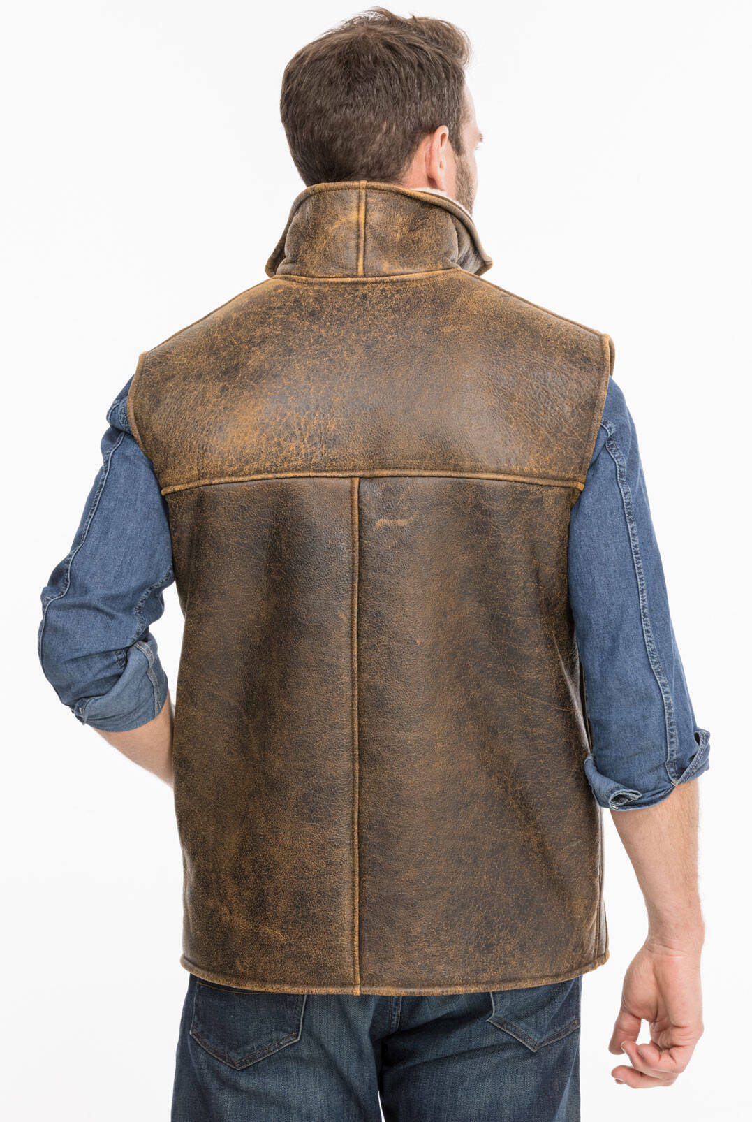 Vêtement en cuir Gilets Cuir & Textile marron