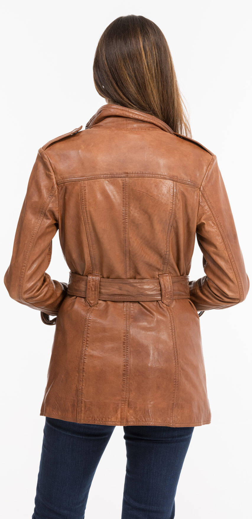 Vêtement en cuir Vestes cuir cognac