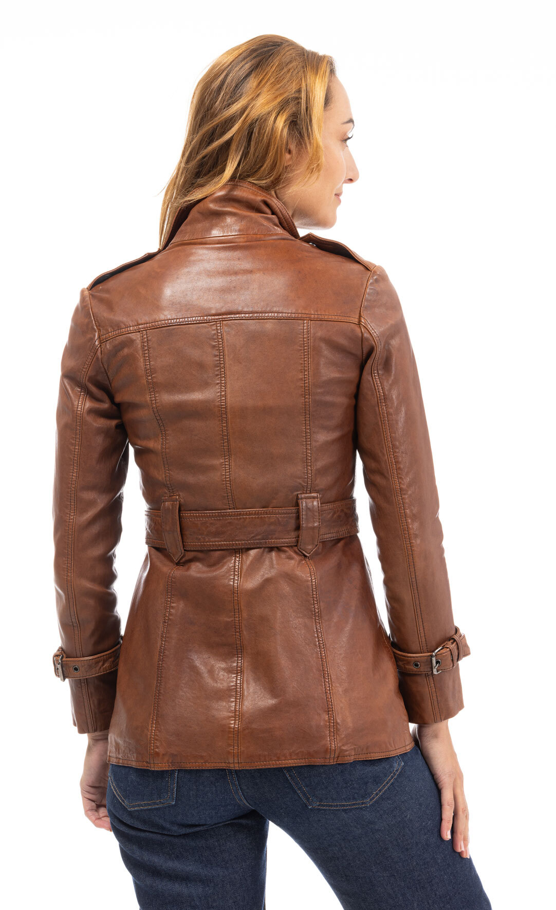 Vêtement en cuir Vestes cuir cognac