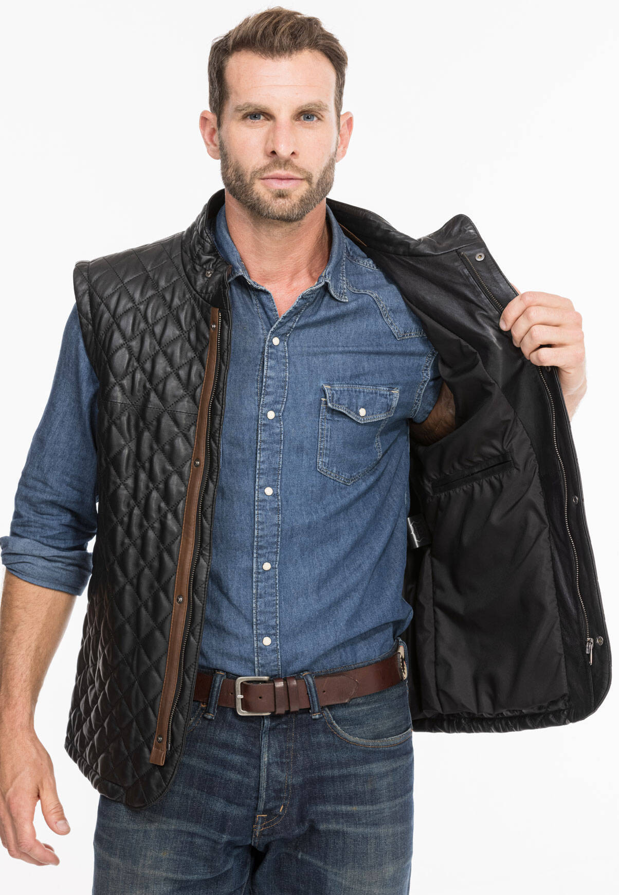 Vêtement en cuir Gilets Cuir  noir