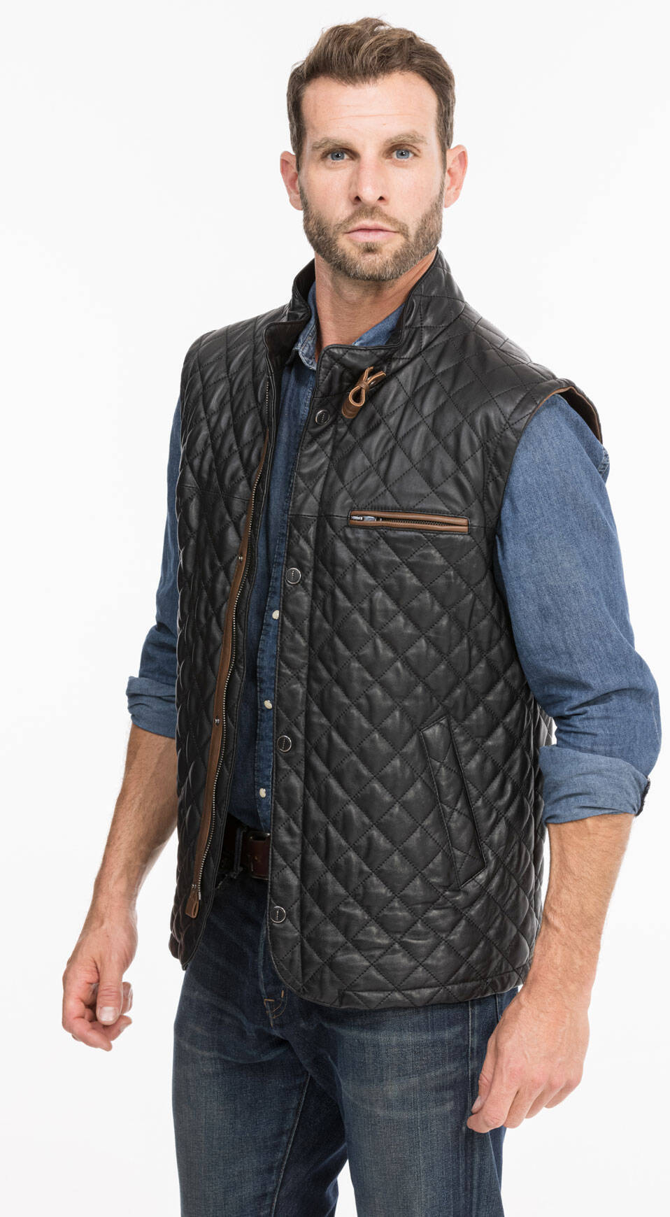 Vêtement en cuir Gilets Cuir  noir