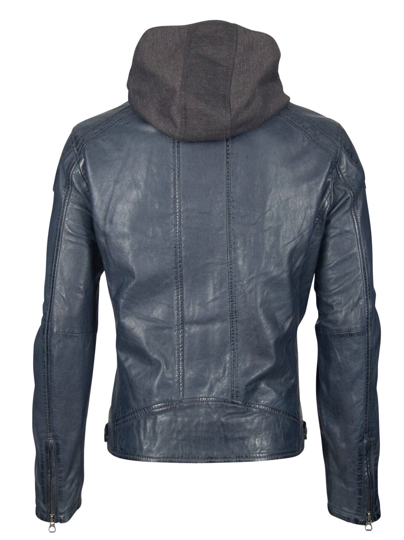 leather jacket with cotton hood