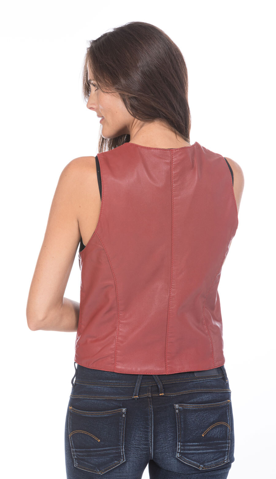 Vêtement en cuir Gilets cuir & fourrure  rouge