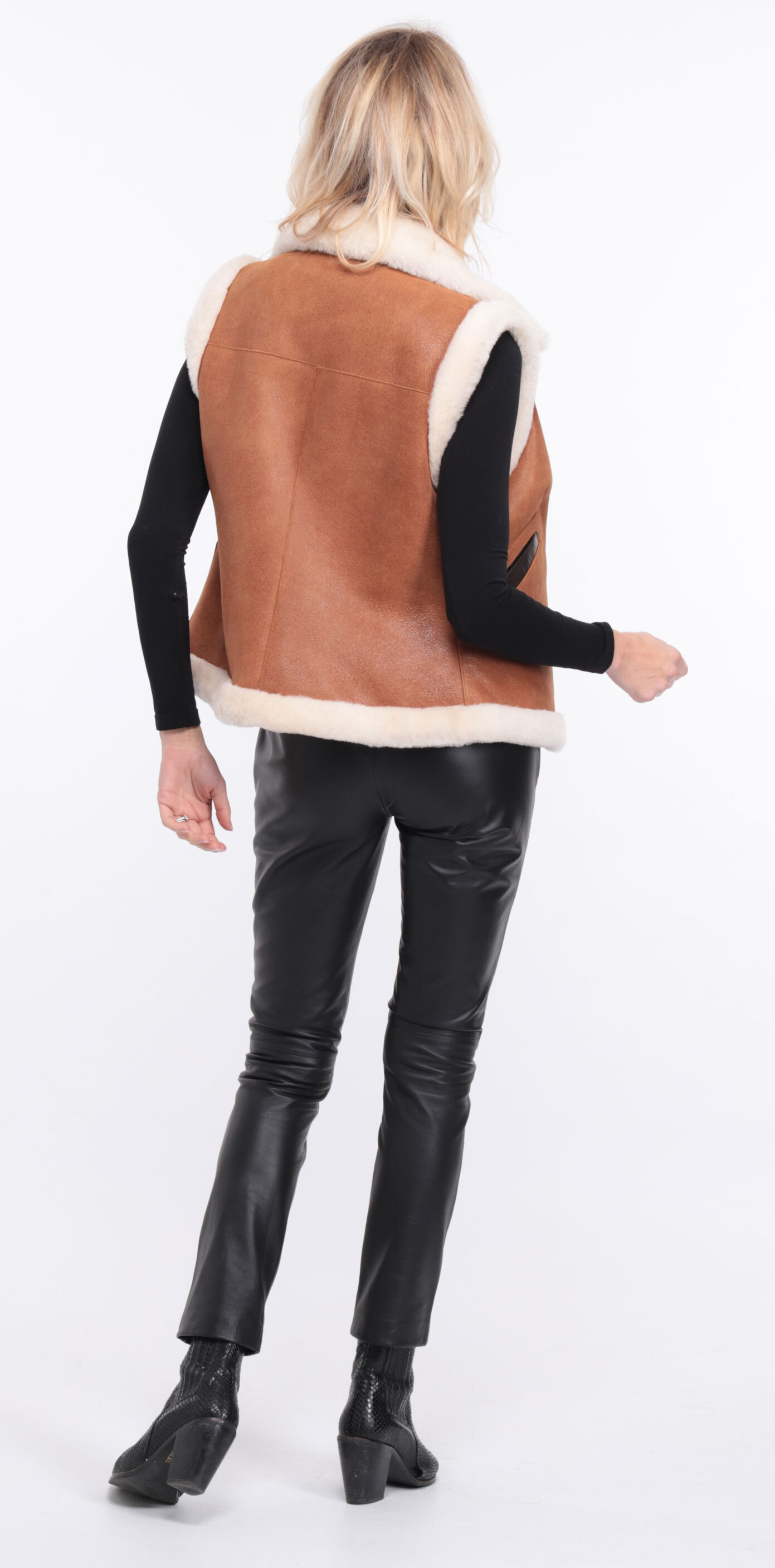 Vêtement en cuir Gilets cuir & fourrure  camel