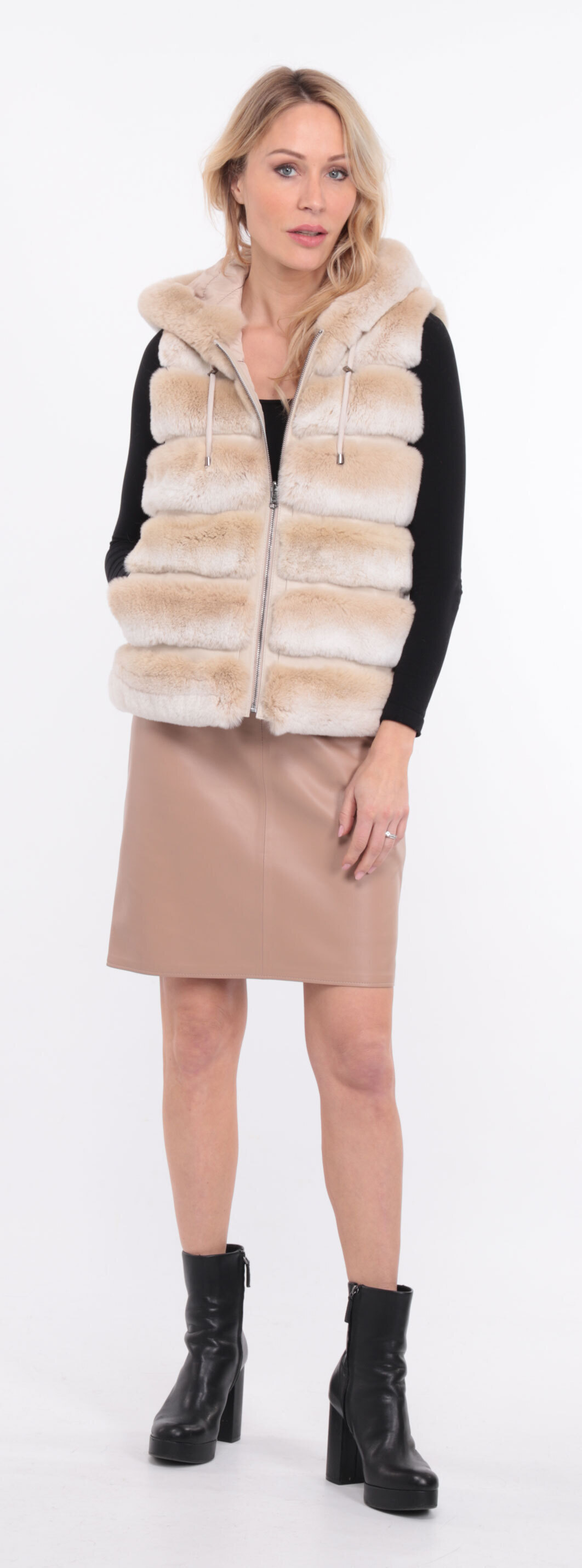 Vêtement en cuir Gilets cuir & fourrure  beige