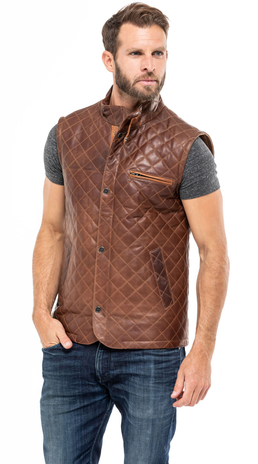 Vêtement en cuir Gilets Cuir  marron