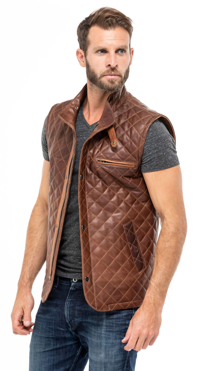 Vêtement en cuir Gilets Cuir  marron