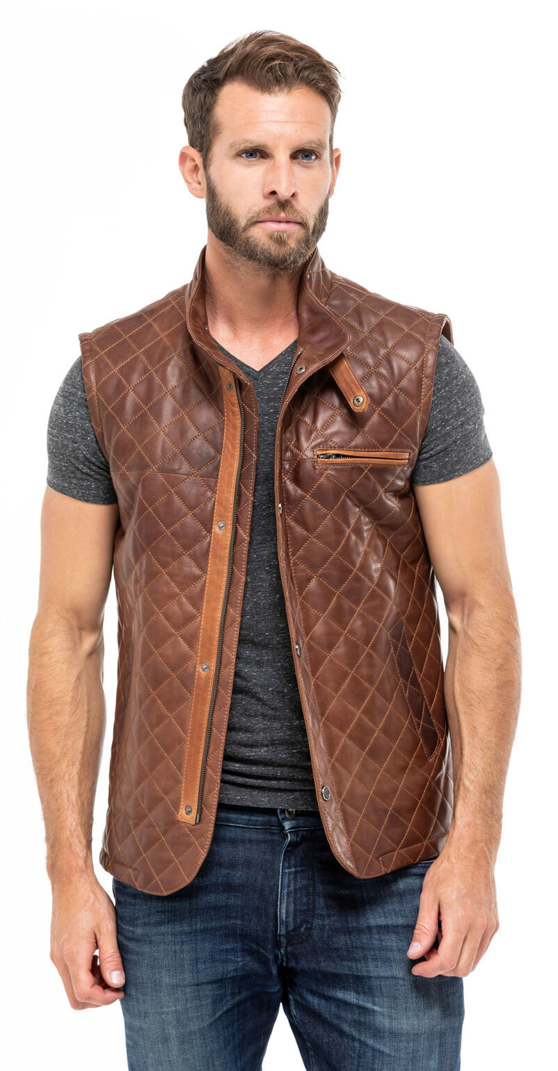 Vêtement en cuir Gilets Cuir  marron