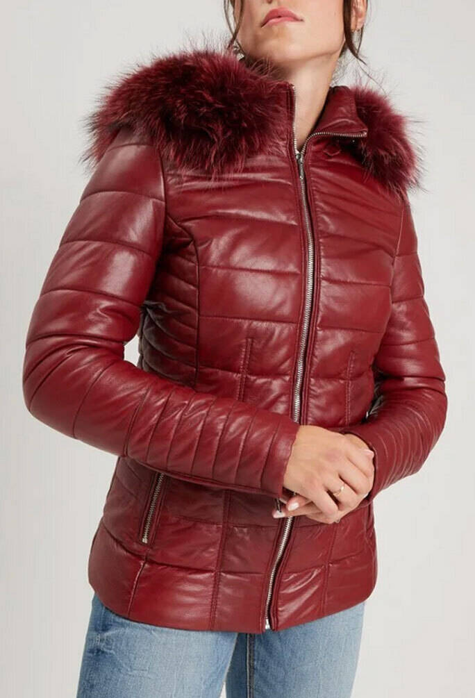 Vêtement en cuir Vestes cuir rouge