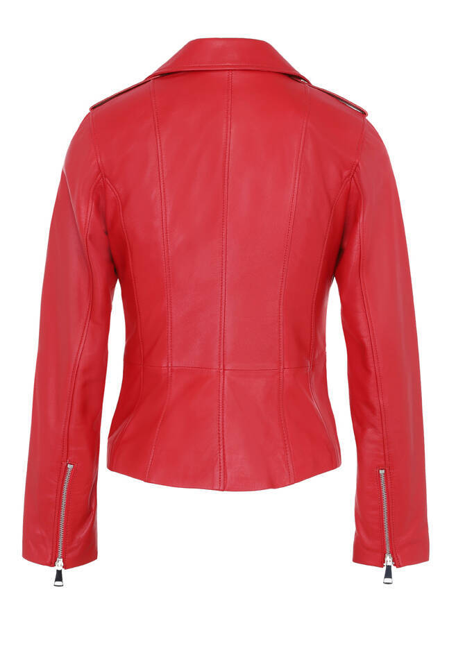 Veste biker femme cheap rouge