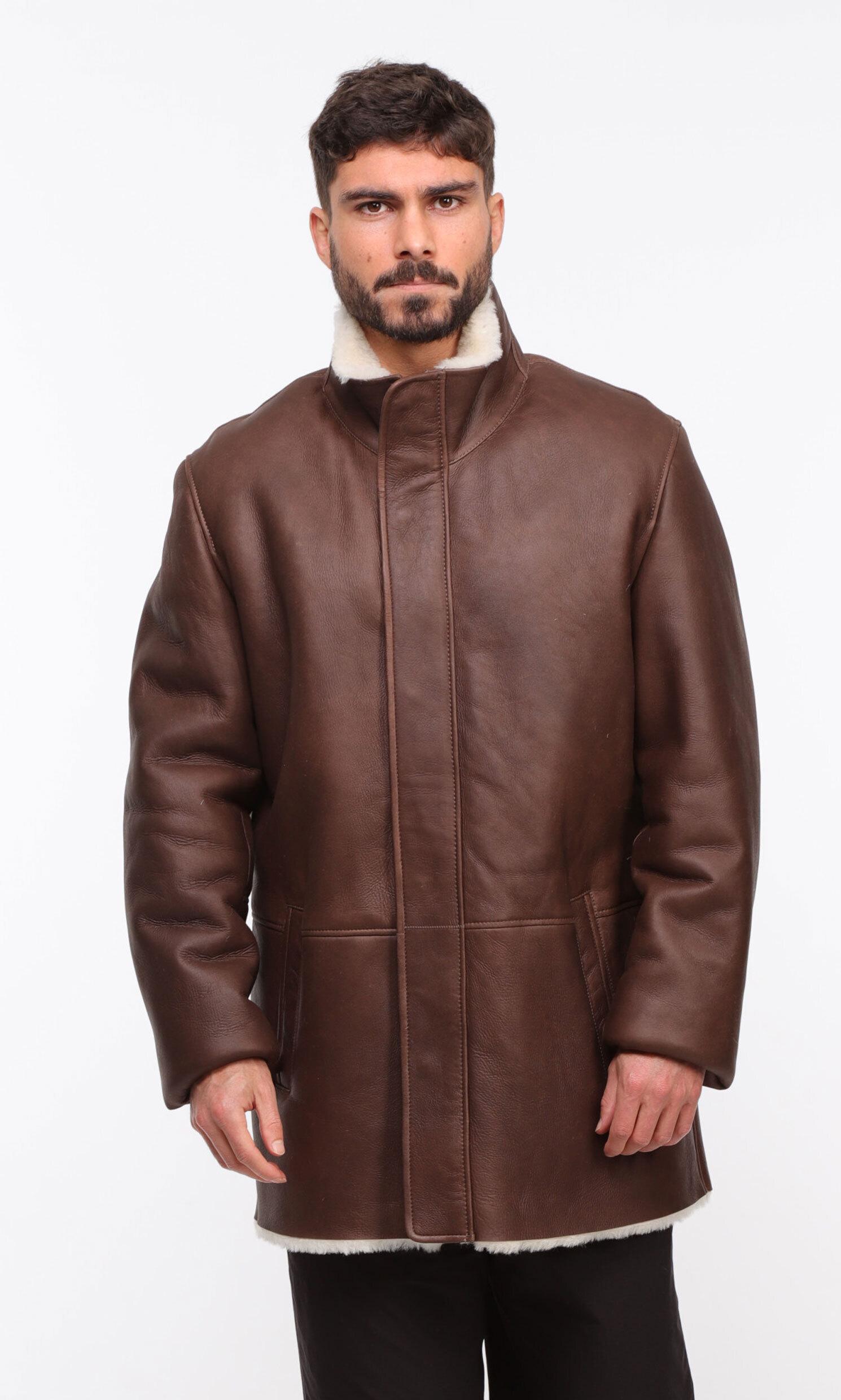 Vêtement en cuir Vestes & Trois Quart cuir marron