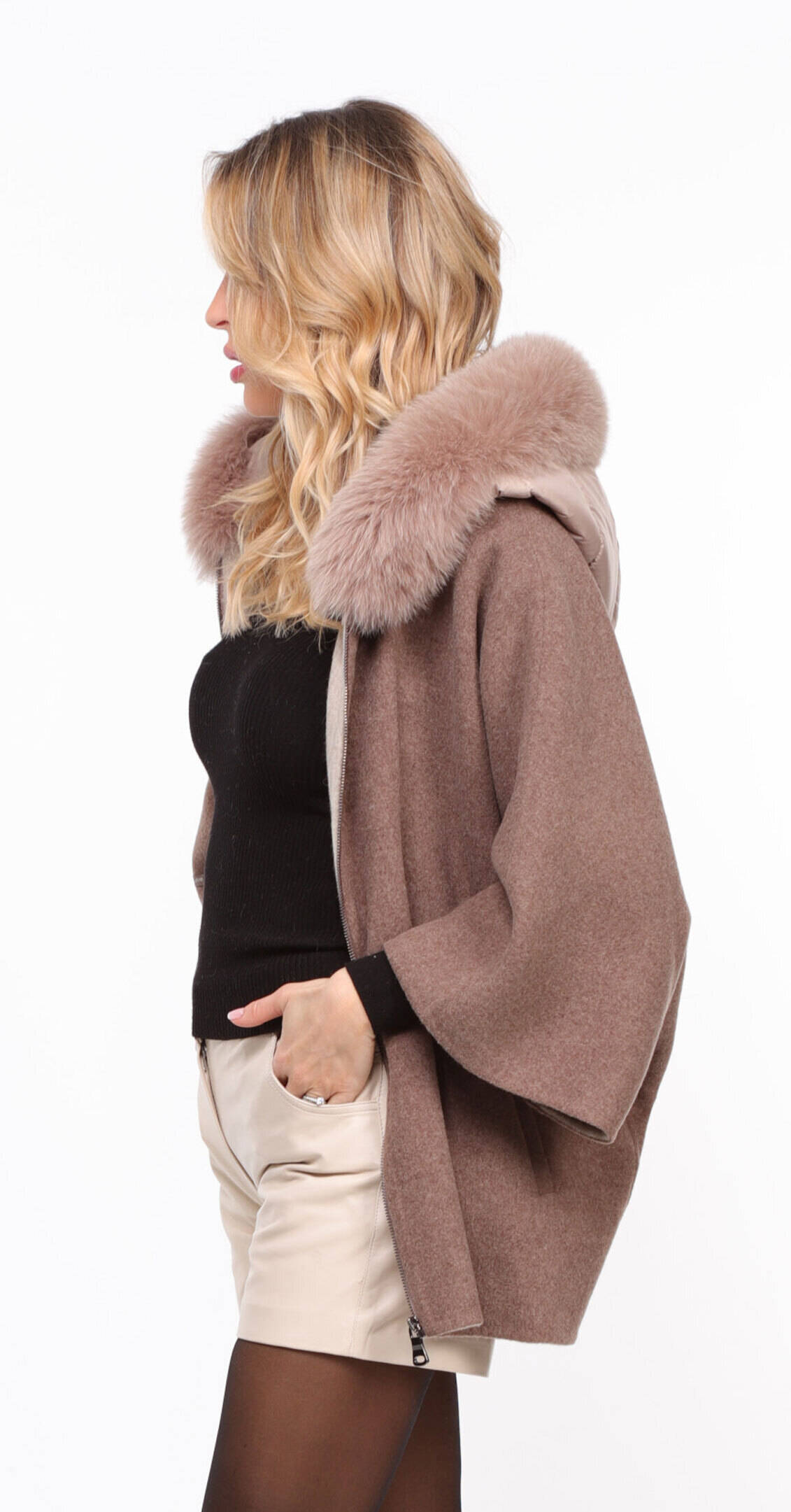 Vêtement en cuir Gilets cuir & fourrure  taupe