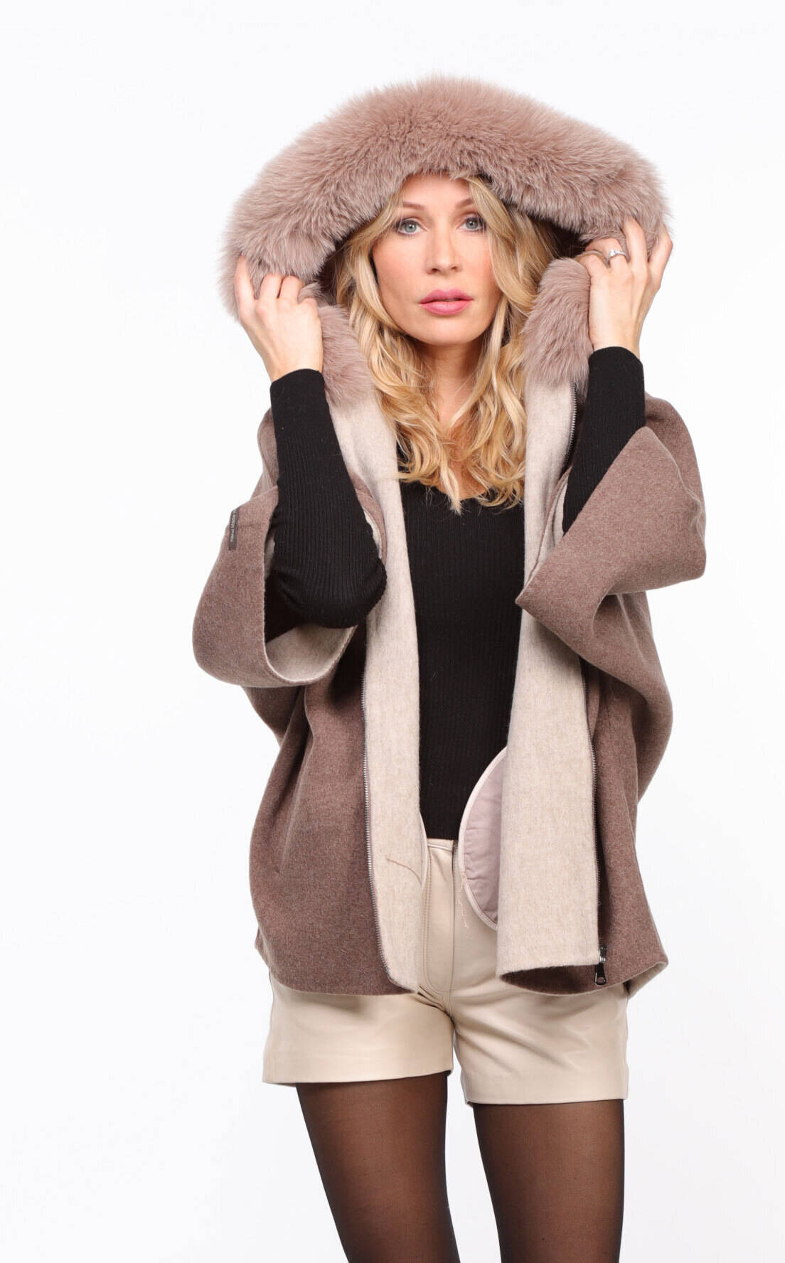 Vêtement en cuir Gilets cuir & fourrure  taupe