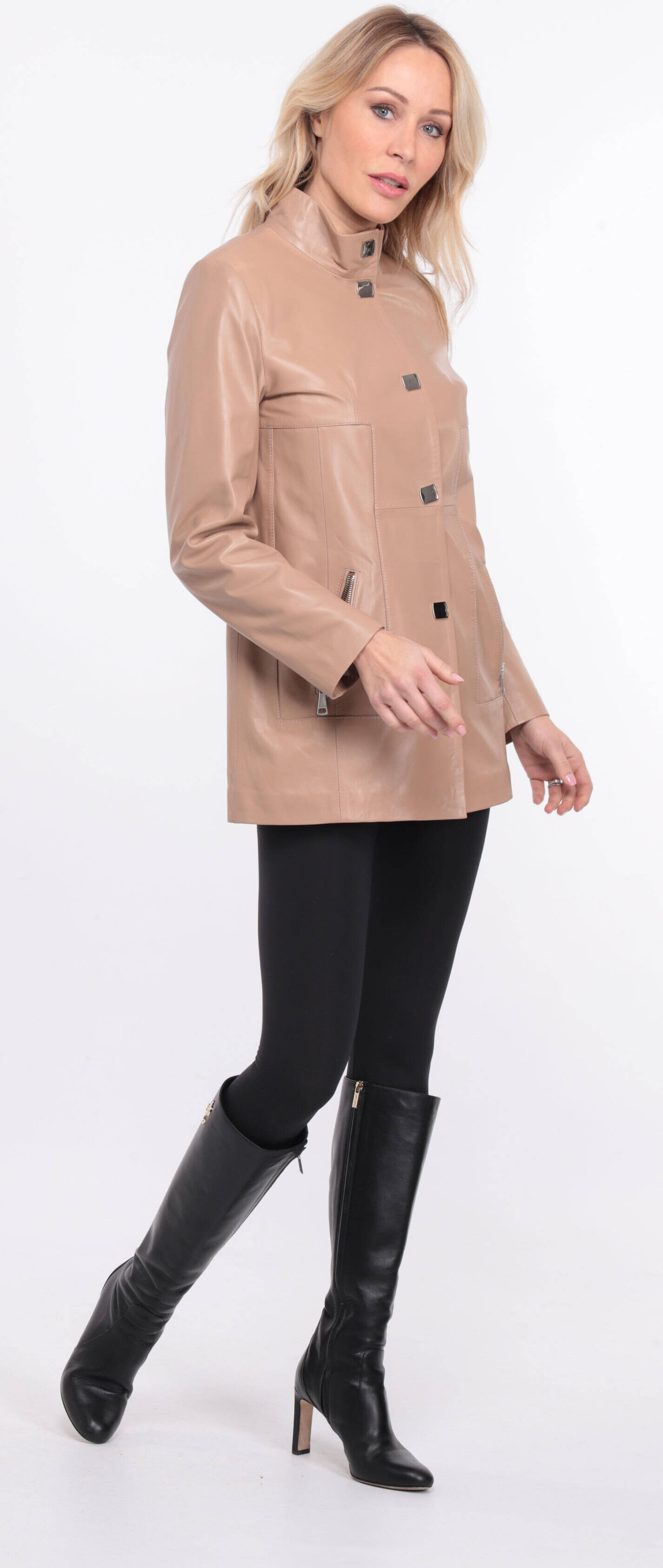 Vêtement en cuir Manteaux cuir beige