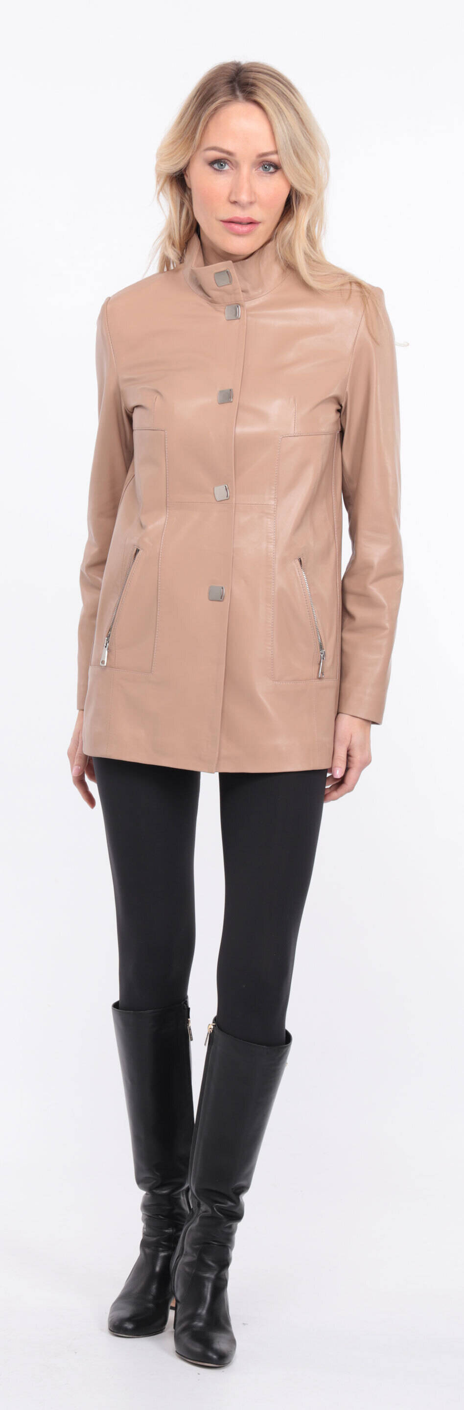 Vêtement en cuir Manteaux cuir beige