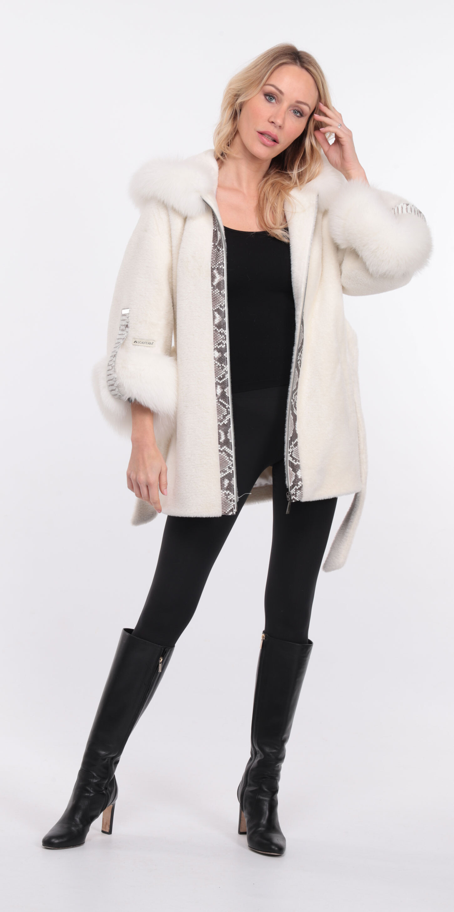 Manteau manche cuir hot sale