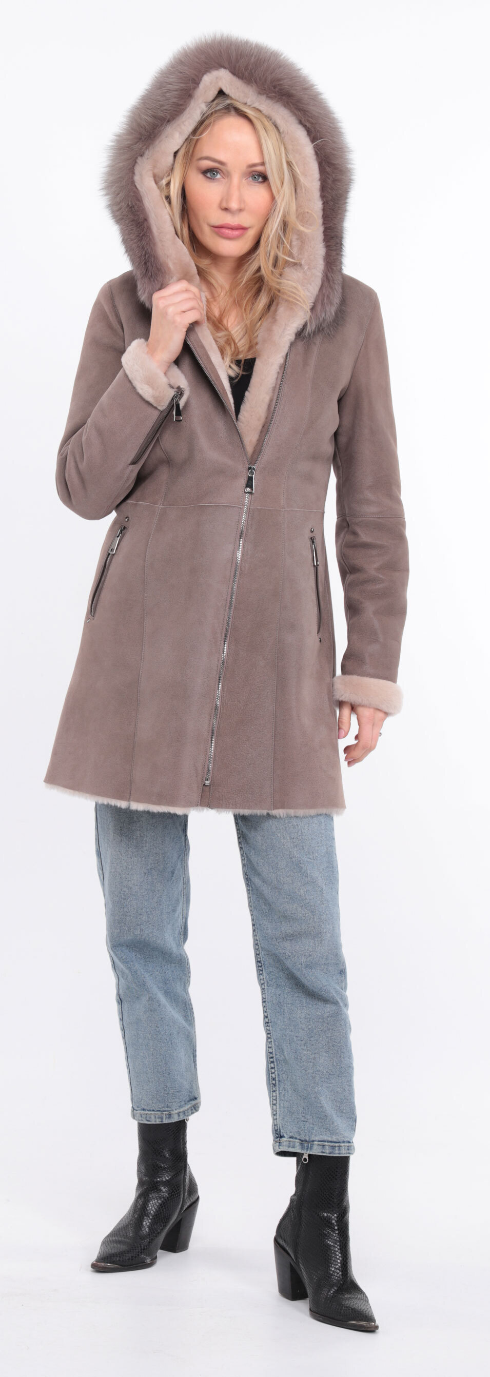 Vêtement en cuir Manteaux cuir taupe