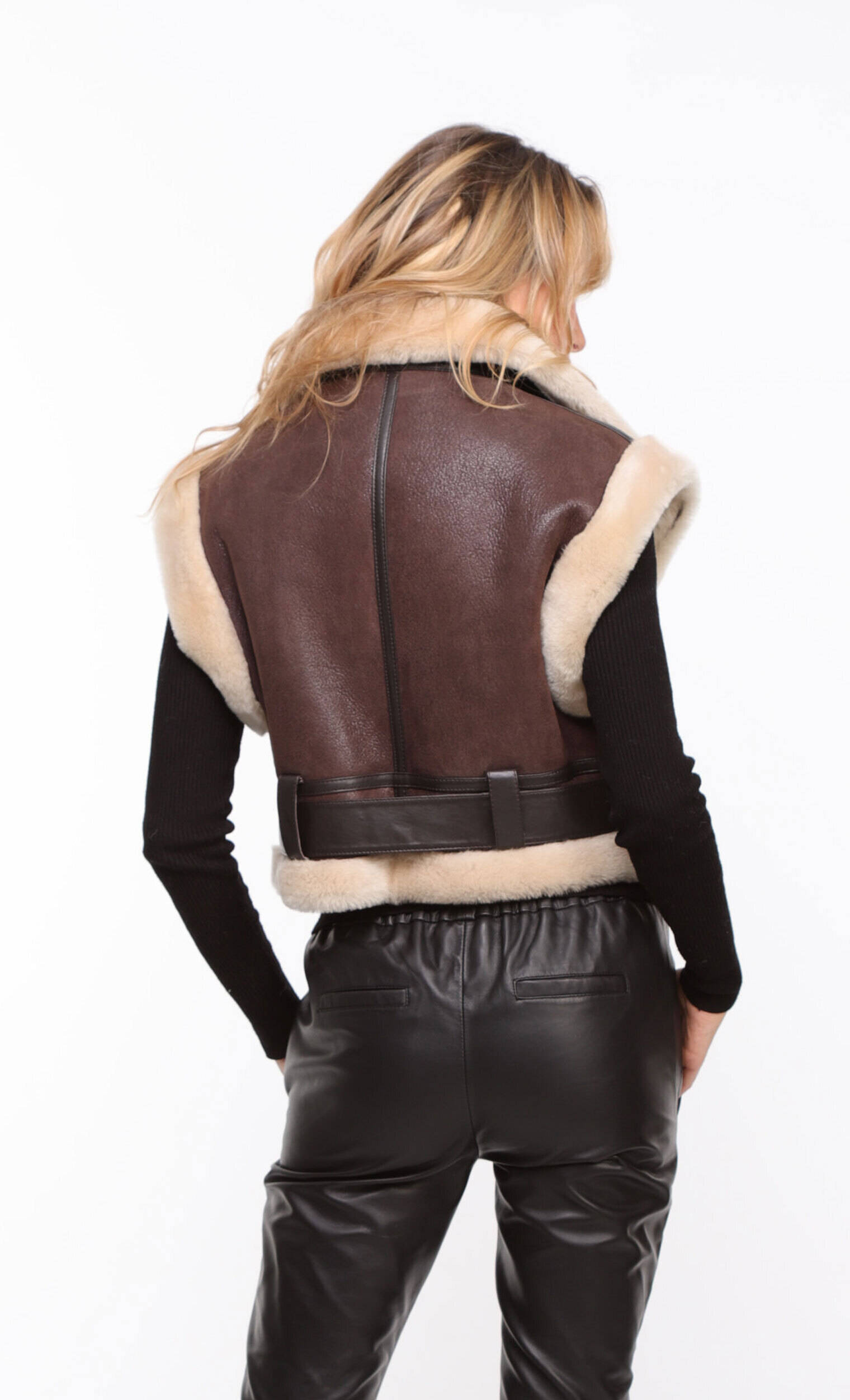 Vêtement en cuir Gilets cuir & fourrure  marron