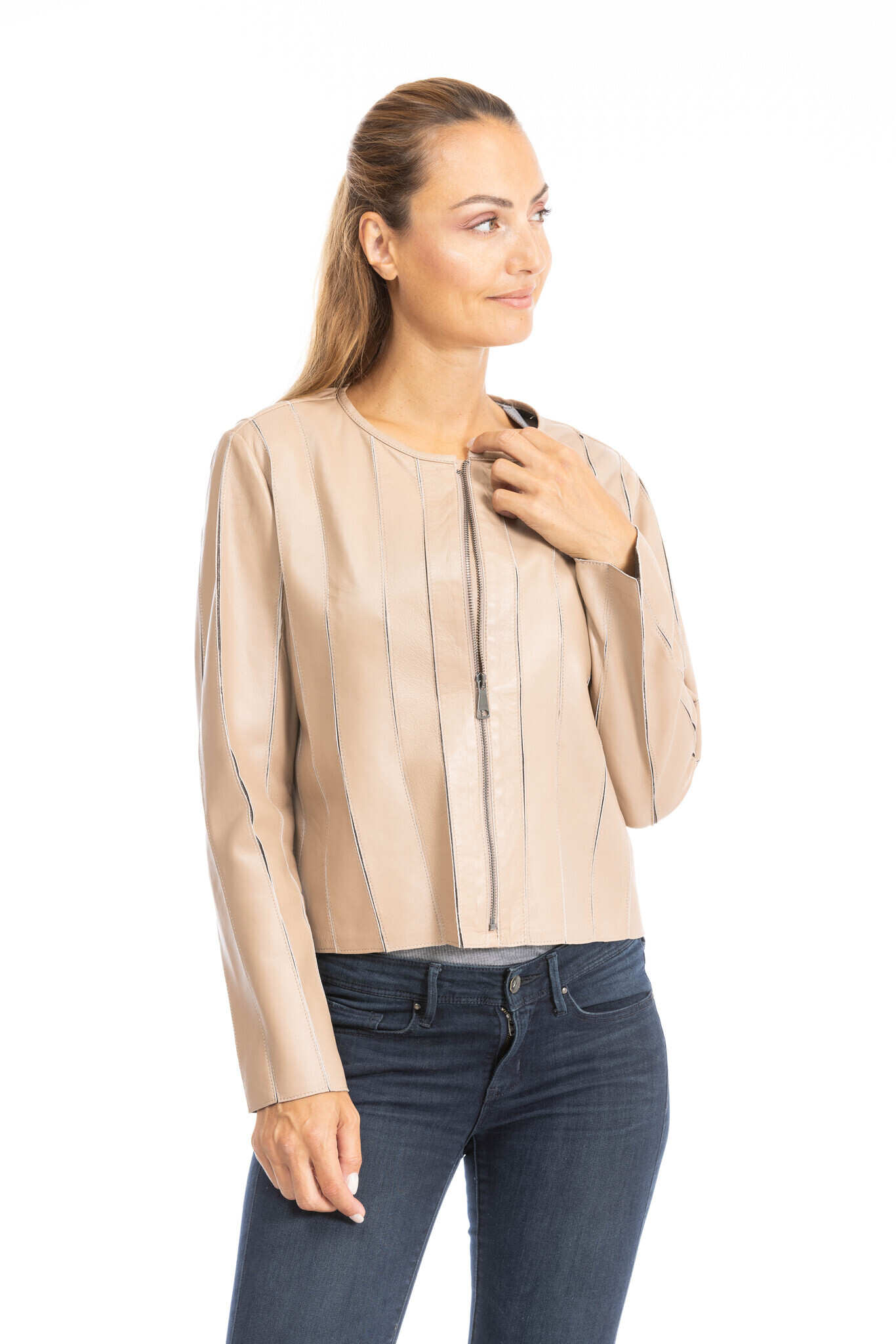 Vêtement en cuir Les bonnes affaires Femme beige