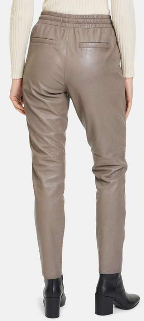 Vêtement en cuir Pantalon cuir taupe