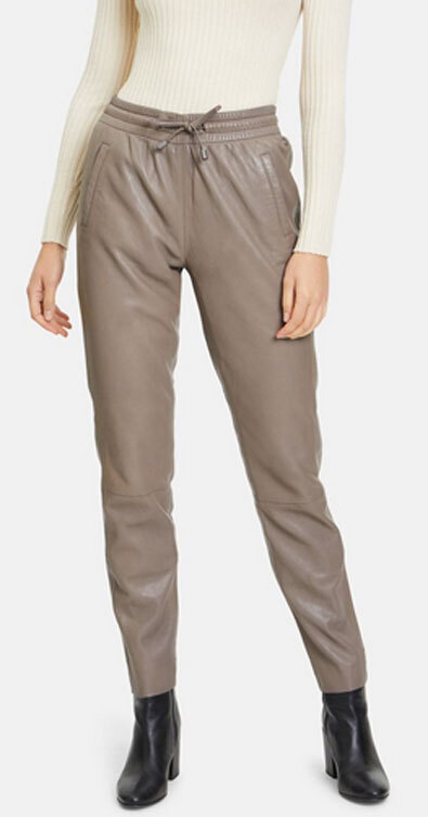 Vêtement en cuir Pantalon cuir taupe