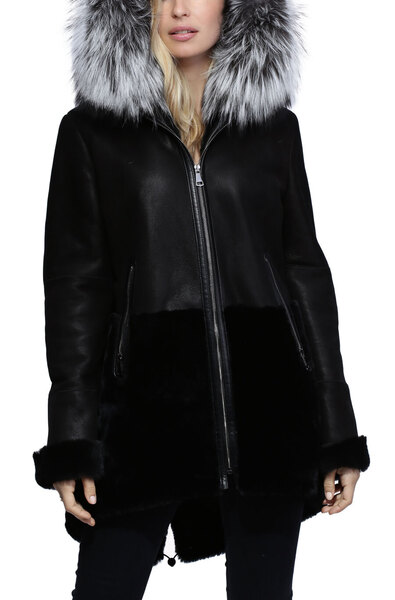 Veste cuir avec fourrure femme hot sale